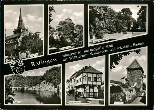 Ansichtskarte Ratingen Markt, Blauer See, Turm, Oberstraße 1960