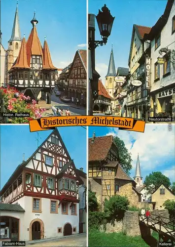 Ansichtskarte Michelstadt Rathaus, Neutorstraße, Fabiani-Haus, Kellerei 1995