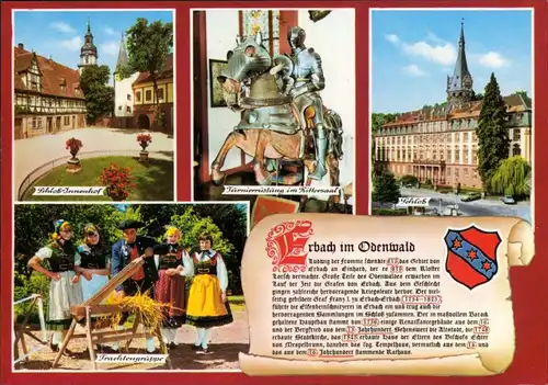 Erbach (Odenwald) Schlossinnenhof, Turnierrüstung, Schloss, Trachtengruppe 1995