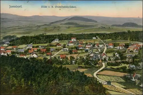 Ansichtskarte Jonsdorf Blick v .d. Mühlsteinbrücken 1913 