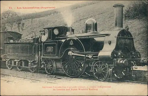 Ansichtskarte  Dampflokomotive Angeleterre 1913 