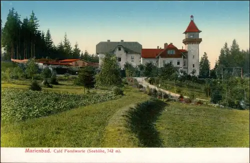 Postcard Marienbad Mariánské Lázně Café Forstwarte 2 1915