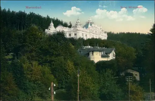 Postcard Marienbad Mariánské Lázně Hotel Schloss Miramondi 2 1915