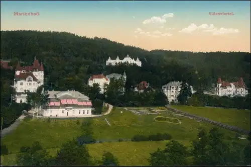 Postcard Marienbad Mariánské Lázně Villenviertel 1915