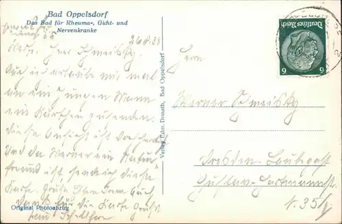 Postcard Bad Oppelsdorf Opolno Zdrój Blick auf Stadt und Fabrik 1932 
