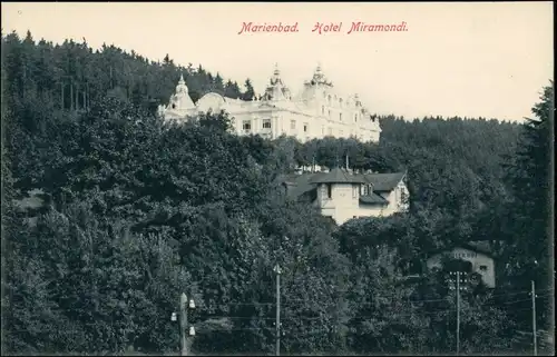 Postcard Marienbad Mariánské Lázně Hotel Schloss Miramondi 1915