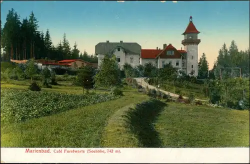 Postcard Marienbad Mariánské Lázně Café Forstwarte 1915