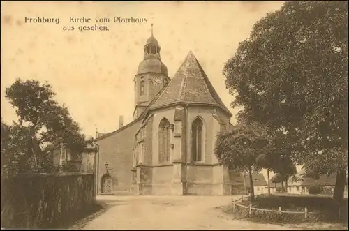 Ansichtskarte Frohburg Kirche vom Pfarrhaus 1914 