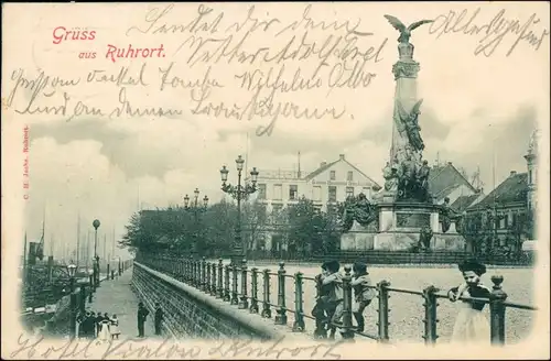 Ansichtskarte Ruhrort-Duisburg Straße - Restaurant Otto Janssen 1899 