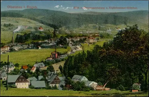 Ansichtskarte Olbernhau Blick auf den Ort 1910