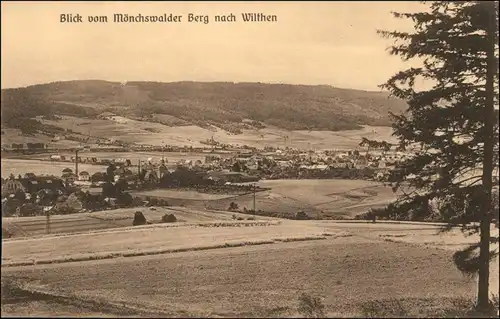 Ansichtskarte Wilthen (Sachsen) Blick vom Mönchswalder Berg auf den Ort 1915