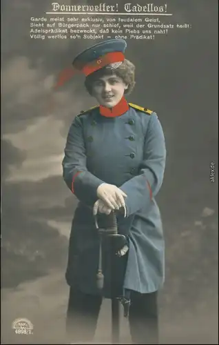 Ansichtskarte  Donnerwetter - Fräulein Feldgrau 1916 