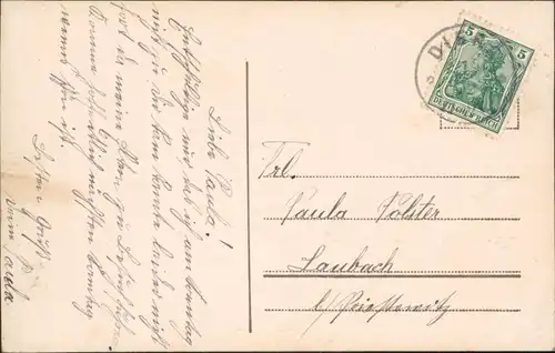 Ansichtskarte  Donnerwetter - Fräulein Feldgrau 1916 