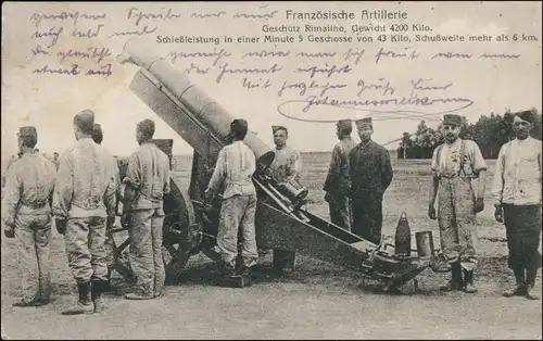 _Frankreich allgemein Französische Artillerie - Geschütz Rimailho 1915 