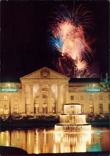 Ansichtskarte Wiesbaden Kurhaus mit Feuerwerk 1982
