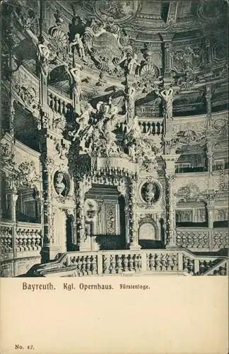 Ansichtskarte Bayreuth Kgl. Opernhaus - Fürstenloge 1910