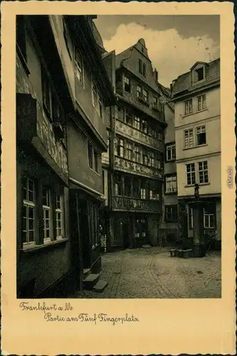 Ansichtskarte Frankfurt am Main Partie am Fünf Fingerplatz 1937