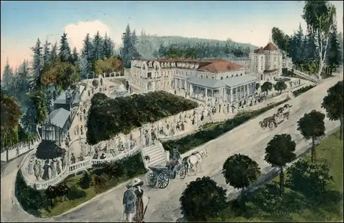 Marienbad Mariánské Lázně Grand Cafe Panorama - Künstlerkarte 1908  #