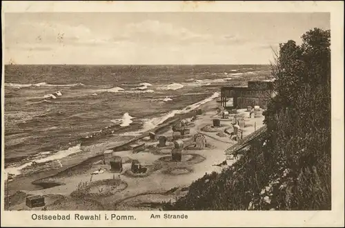 Postcard Rewahl Rewal Strandkörbe, Pavillon 1924 