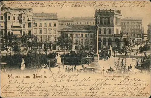 Ansichtskarte Kreuzberg-Berlin Belle-Allianceplatz - belebt 1899 