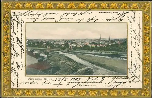 Mülheim an der Ruhr Passepartout - Blick auf die Stadt 1905 Passepartout