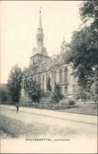 Ansichtskarte Wolfenbüttel Straßenpartie an der Hauptkirche 1912 