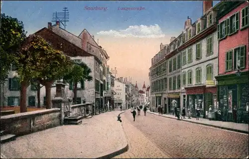 CPA Saarburg (Lothringen) Sarrebourg Langestraße 1914