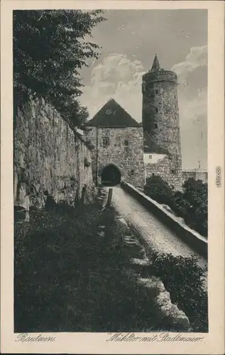 Ansichtskarte Bautzen Budyšin Mühltor mit Stadtmauer 1928