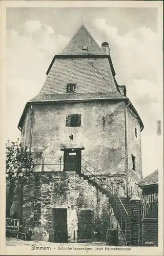 Ansichtskarte Simmern (Hunsrück) Schinderhannesturm/Heimatmuseum 1930