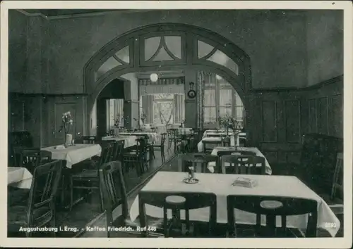 Ansichtskarte Augustusburg Innenansicht Cafe Friedrich 1956 