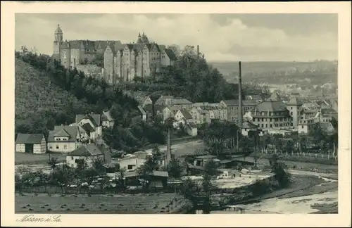Ansichtskarte Nossen Fabrikanlagen, Stadt 1922 