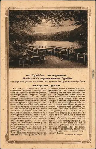 Ansichtskarte Sielbeck-Eutin Aussicht - Ugleisee - Mondnacht, Text 1926 
