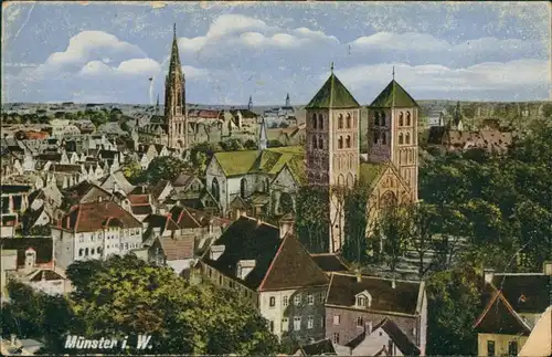 Ansichtskarte Münster (Westfalen) Blick auf die Stadt - Platz 1920 