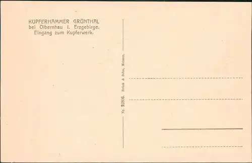 Kupferhammer-Grünthal-Olbernhau Straße - Eingang Kupferhammer Grüntal 1919 