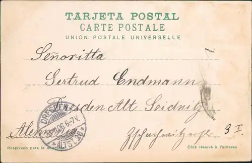 Postcard Buenos Aires Partie an der Villa 1906 