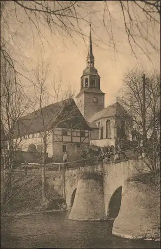 Oberbobritzsch-Hilbersdorf (Muldental) Straße, Brücke - Kirche 1912 