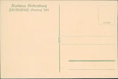 Zschopau Blick vom Garten des Kurhauses Tischautal - Finkenkrug 1912 
