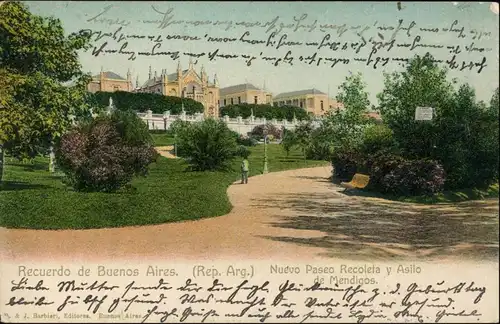 Buenos Aires Nuevo Paseo Recoleta v Asilo de Mendigos- Recuerdo 1906 