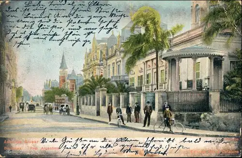 Postcard Buenos Aires Avenida Alvear Argentinia  1906