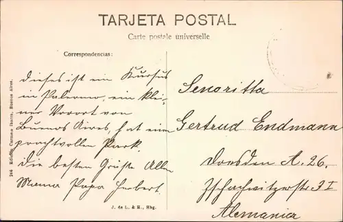 Postcard Buenos Aires Palmero El Corso Argentinia  1909