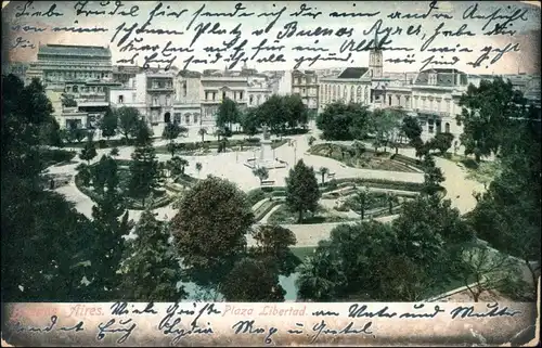 Postcard Buenos Aires Plaza Libertad 1906 