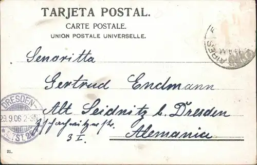 Postcard Buenos Aires Plaza Libertad 1906 