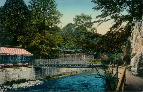 Karlsbad Karlovy Vary Partie an der Tepl Cafe Freundschaftssaal 1911 