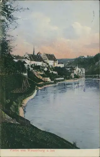 Ansichtskarte Wasserburg am Inn Wasserburg a. Inn Partie am Inn 1919 