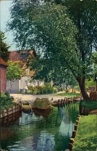 Ansichtskarte Leipe-Lübbenau (Spreewald) Lipje Lubnjow Spreewald, Boote 1928