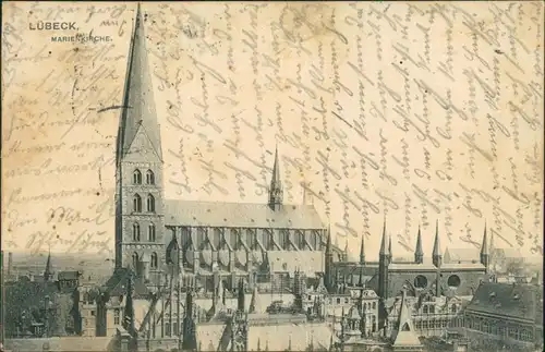 Ansichtskarte Lübeck Marienkirche 1911