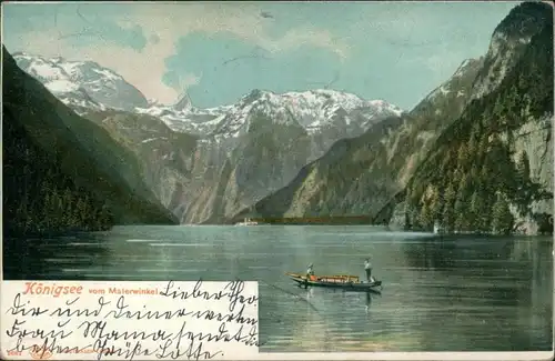 Ansichtskarte Schönau am Königssee Königssee mit Boot 1902