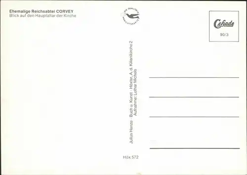 Höxter (Weser) Schloß Corvey - ehem. Reichsabtei, Hauptaltar der Kirche 1990