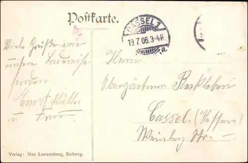 Postcard Kolberg Kołobrzeg Strandschloss mit Rosengarten 1906 