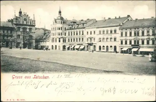 Postcard Tetschen-Bodenbach Decín Partie auf dem Marktplatz 1901 